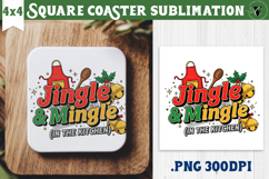 Christmas Square Coasters | Funny retro style Product Image 1