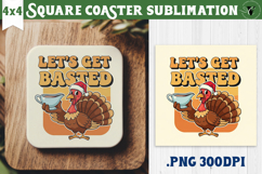 Christmas Square Coasters | Funny retro style Product Image 1