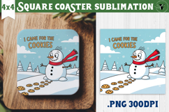 Christmas Square Coasters | Funny retro style Product Image 1