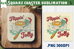 Christmas Square Coasters | Funny retro style Product Image 1