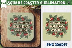 Christmas Square Coasters | Funny retro style Product Image 1