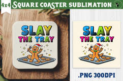 Christmas Square Coasters | Funny retro style Product Image 1