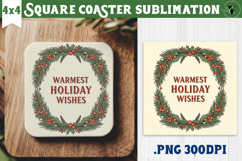Christmas Square Coasters | Funny retro style Product Image 1