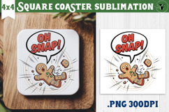 Christmas Square Coasters | Funny retro style Product Image 1