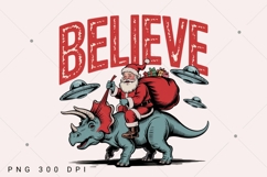 Funny Christmas PNG, Believe PNG, Retro Santa Claus shirt Product Image 2