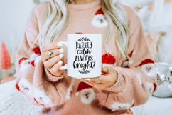 Christmas quote SVG for Cricut in red and green theme on white background