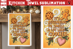 Christmas kitchen towel sublimation | Holiday baking print Product Image 1