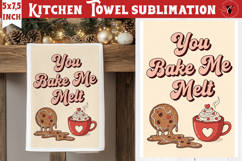 Christmas kitchen towel sublimation | Holiday baking print Product Image 1