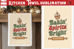 Christmas kitchen towel sublimation | Holiday baking print Product Image 1