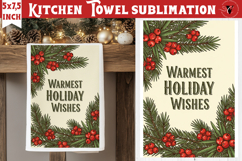 Christmas kitchen towel sublimation | Holiday baking print Product Image 1