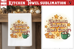 Christmas kitchen towel sublimation | Holiday baking print Product Image 1