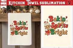 Christmas kitchen towel sublimation | Holiday baking print Product Image 1