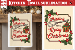 Christmas kitchen towel sublimation | Holiday baking print Product Image 1