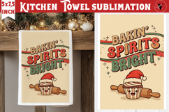 Christmas kitchen towel sublimation | Holiday baking print Product Image 1