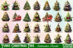 Funny Christmas Tree Sublimation Clipart, Funny Christmas Product Image 1