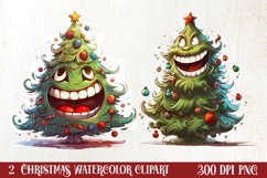Funny Christmas Tree Sublimation Clipart, Christmas PNG Product Image 1