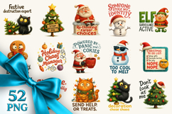 Funny Christmas clipart printable sublimation bundle png Product Image 1