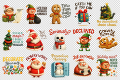 Funny Christmas clipart printable sublimation bundle png Product Image 2