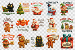 Funny Christmas clipart printable sublimation bundle png Product Image 3