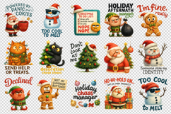 Funny Christmas clipart printable sublimation bundle png Product Image 4