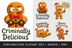 Funny Christmas clipart printable sublimation design png Product Image 1