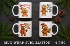 Funny Christmas mug wrap printable sublimation design Product Image 1