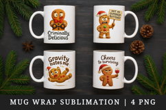 Funny Christmas mug wrap printable sublimation design Product Image 1