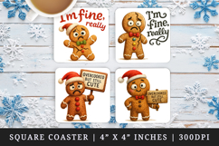 Funny Christmas square coaster sublimation, coasters design Product Image 1
