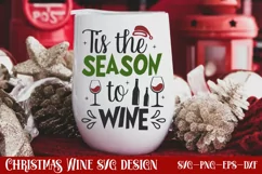Tis the season to wine SVG, Christmas SVG Product Image 1
