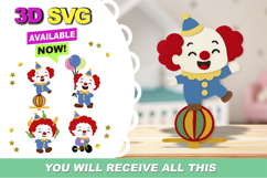Funny Clown 3D SVG Product Image 1