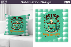 Funny Coffee Quote Sublimation | Coffee Pillow Design Product Image 1