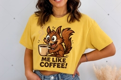 Funny Coffee Quote PNG, Cute Squirrel Coffee Art Product Image 5