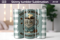 Funny Monday Coffee Tumbler Wrap | Plaid Sublimation Product Image 1