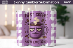 Funny Coffee Tumbler Wrap | First Coffee Quote Product Image 1