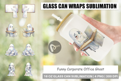 Funny Corporate Ghost Glass Can Product Image 1
