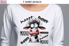 Cartoon Cow | Funny Sarcastic Quotes T Shirt | Sayings Product Image 1