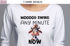 Cartoon Cow | Funny Sarcastic Quotes T Shirt | Sayings Product Image 1