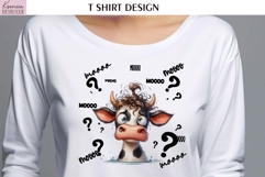 Cartoon Cow | Funny Sarcastic Quotes T Shirt | Sayings Product Image 1