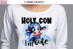 Cartoon Cow | Funny Sarcastic Quotes T Shirt | Sayings Product Image 1