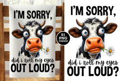 Funny Cow Kitchen Towel Design Png Sublimation Product Image 1