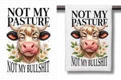 Funny Cow Kitchen Towel PNG, Farmhouse Decor Product Image 1