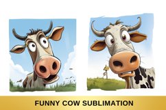 Funny cow Sublimation, Farm Animal Watercolor Product Image 1