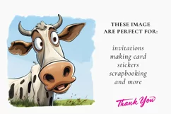 Funny cow Sublimation, Farm Animal Watercolor Product Image 2