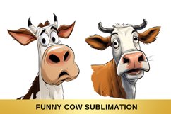 Funny cow Sublimation, Farm Animal Watercolor Product Image 1