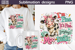 Moo-tastic Cow Quote | Funny Cow Sublimation Product Image 1