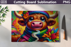 Funny Cow Cutting Board | Glass Kitchen Cutting Board Product Image 1
