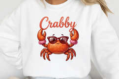 Funny Crab Summer Png, Retro Beach Png Product Image 2