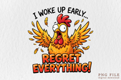 Funny Crazy Chicken Sublimation PNG Product Image 1