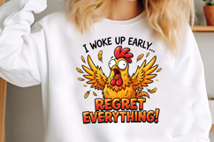 Funny Crazy Chicken Sublimation PNG Product Image 2