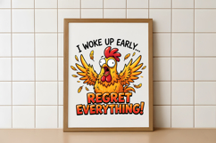 Funny Crazy Chicken Sublimation PNG Product Image 5